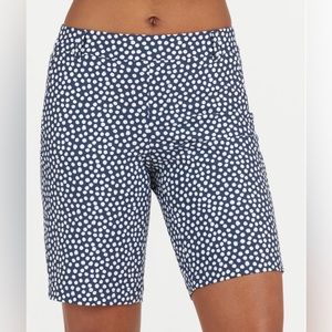 Sunshine Shorts, 10" Bermuda navy with white dots Small NWT
